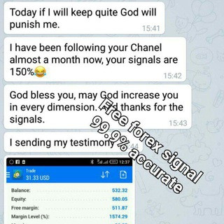 Free forex signals 99.9% accurate - Real Telegram